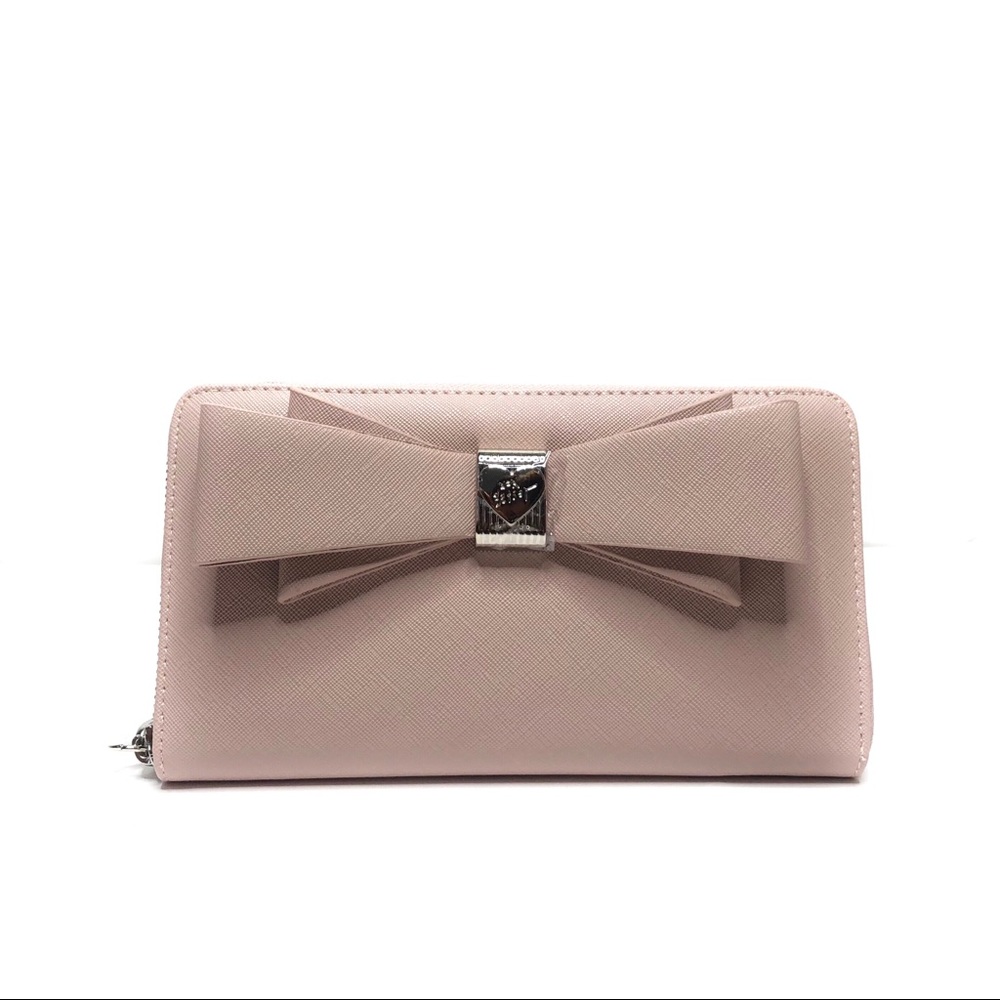NWT BETSEY JOHNSON Bow Z/A Wallet/Wristlet Blush